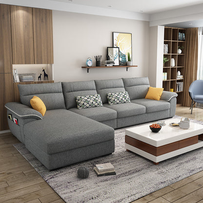 Chic Modern Fabric Corner Sofa - Light grey comfortable / 2.18M Furniture - Furniture - Grandior Homes