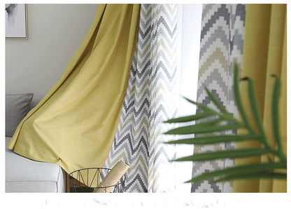 Elegant Patterned Curtain - Yellow solid color / Loose Decoration - Decoration - Grandior Homes