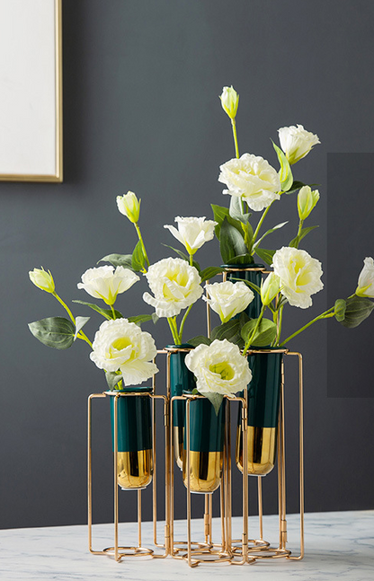 Innovative Transparent Vase - T235goldframe green goldB Decoration - Decoration - Grandior Homes