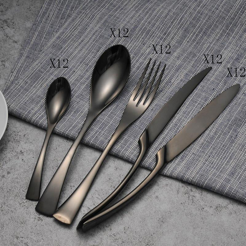 Innovative Noir Cutlery Set - Black / 10PCS Kitchen & dining - Kitchen & dining - Grandior Homes