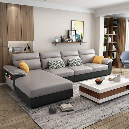 Chic Modern Fabric Corner Sofa - Technical cloth dark grey / 2.18M Furniture - Furniture - Grandior Homes