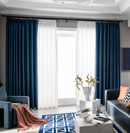 Quiet and Cozy Bedroom Curtain - Navy Blue / 2M Decoration - Decoration - Grandior Homes