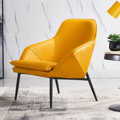 Sleek Leather Leisure Sofa Chair - W031 Orange Furniture - Furniture - Grandior Homes