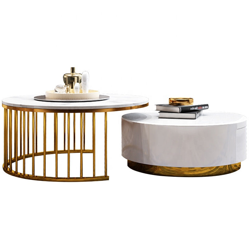 Contemporary Round Marble Coffee Table - Furniture - Furniture - Grandior Homes