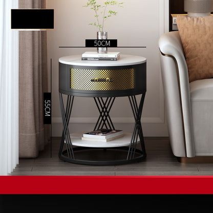 Nordic Round Coffee Table for Living Room - Black / 50x55cm Furniture - Furniture - Grandior Homes