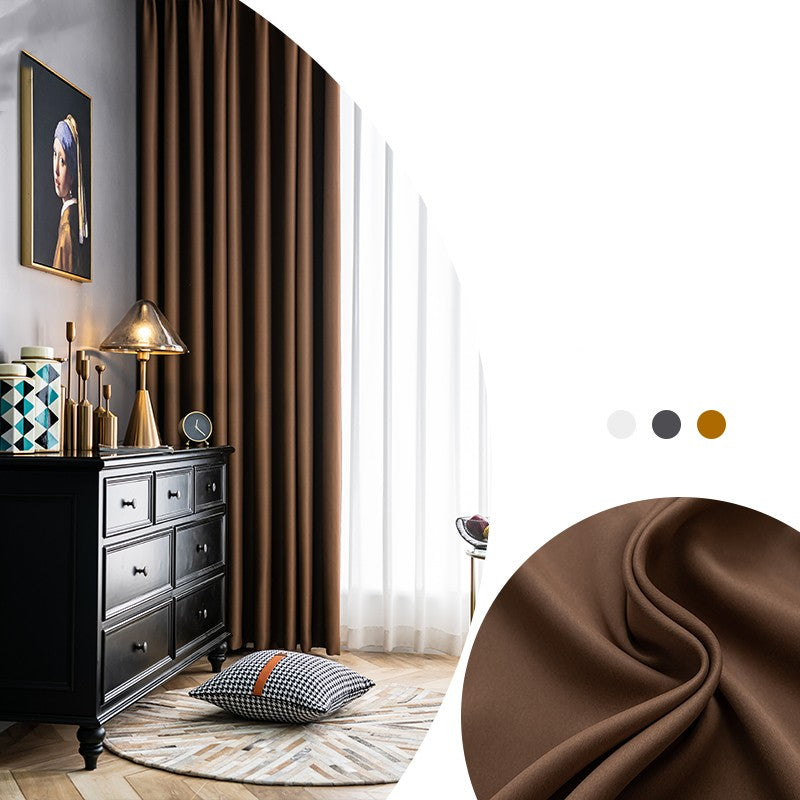 Contemporary Full Shading Curtain - Coffee / 1.3x1.8m Furniture - Furniture - Grandior Homes
