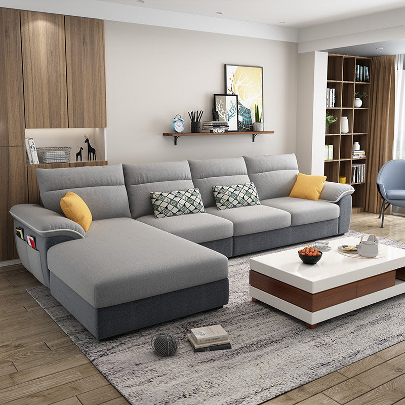 Chic Modern Fabric Corner Sofa - Dark grey comfortable / 2.18M Furniture - Furniture - Grandior Homes