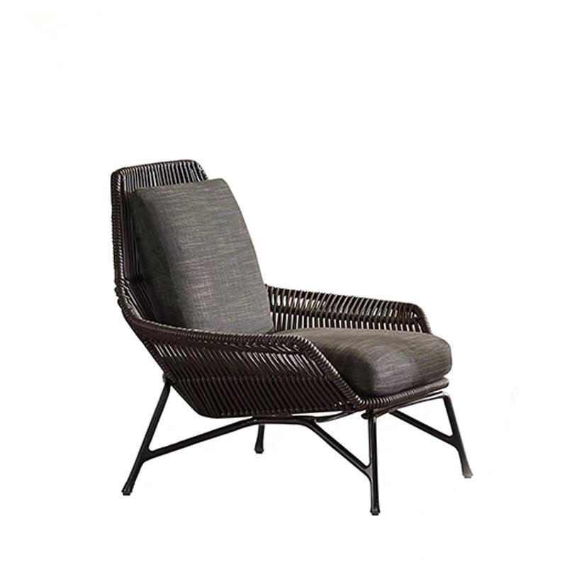 Outdoor Rattan Lounge Set with Tea Table - Single sofa black Furniture - Furniture - Grandior Homes