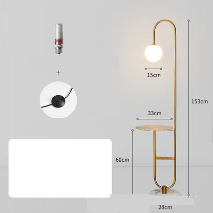 Minimalist Bedside Lamp with Wireless Charging - Gold iron table / AU Home Lighting - Home Lighting - Grandior Homes