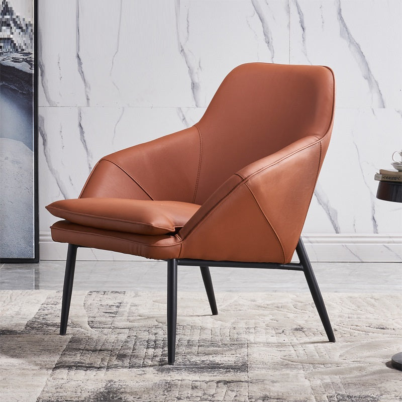 Sleek Leather Leisure Sofa Chair - 117dark brown Furniture - Furniture - Grandior Homes