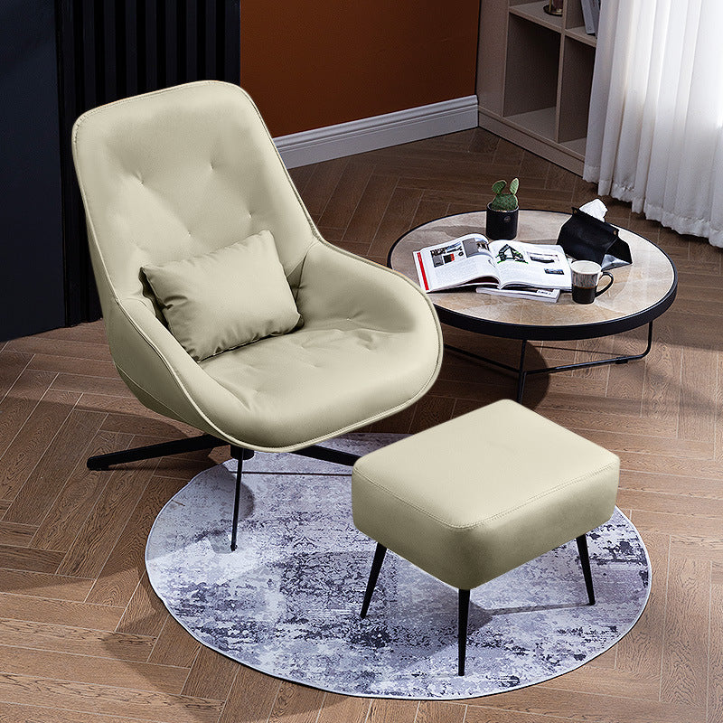 Compact Lazy Sofa Chair - Beige with pedals Furniture - Furniture - Grandior Homes
