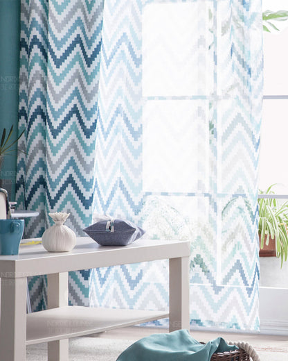 Elegant Patterned Curtain - Blue printing / Loose Decoration - Decoration - Grandior Homes