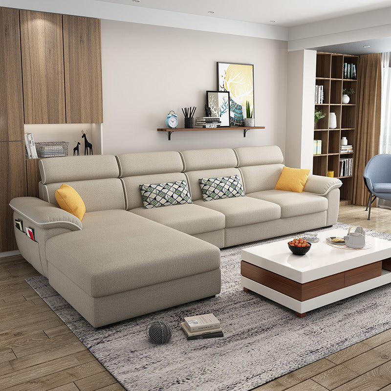 Chic Modern Fabric Corner Sofa - Beige luxury / 2.18M Furniture - Furniture - Grandior Homes
