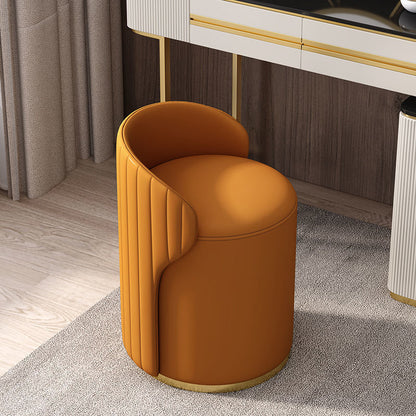 Artistic Leather Shoe Changing Seat - Khaki Furniture - Furniture - Grandior Homes