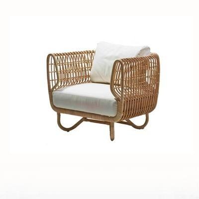Chic Woven Rattan Patio Sofa Set - Single sofa / Pe cane Furniture - Furniture - Grandior Homes