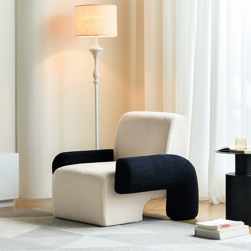 Cozy Lamb Wool Living Room Sofa Chair - Black and white / 90X87X75cm Furniture - Furniture - Grandior Homes
