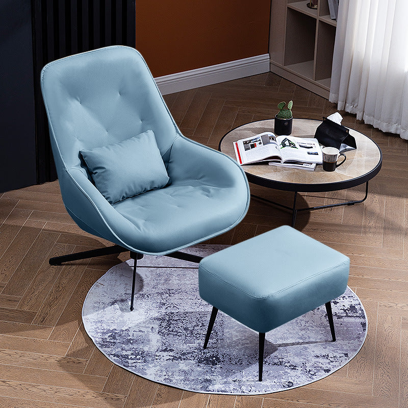 Compact Lazy Sofa Chair - Light blue with pedals Furniture - Furniture - Grandior Homes
