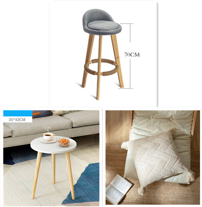 Modern Nordic Solid Wood Bar Chair - 8style set Furniture - Furniture - Grandior Homes
