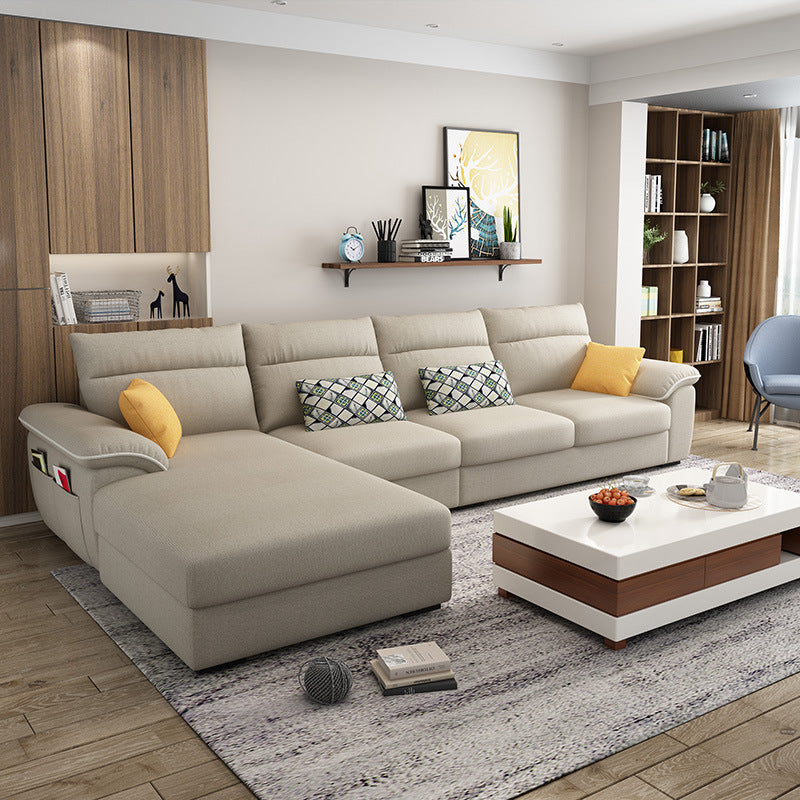 Chic Modern Fabric Corner Sofa - Beige comfortable / 2.18M Furniture - Furniture - Grandior Homes