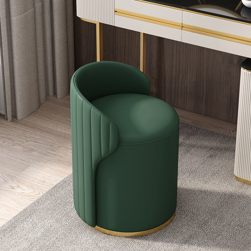 Artistic Leather Shoe Changing Seat - Dark green Furniture - Furniture - Grandior Homes