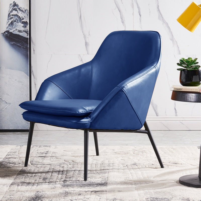 Sleek Leather Leisure Sofa Chair - Blue Furniture - Furniture - Grandior Homes