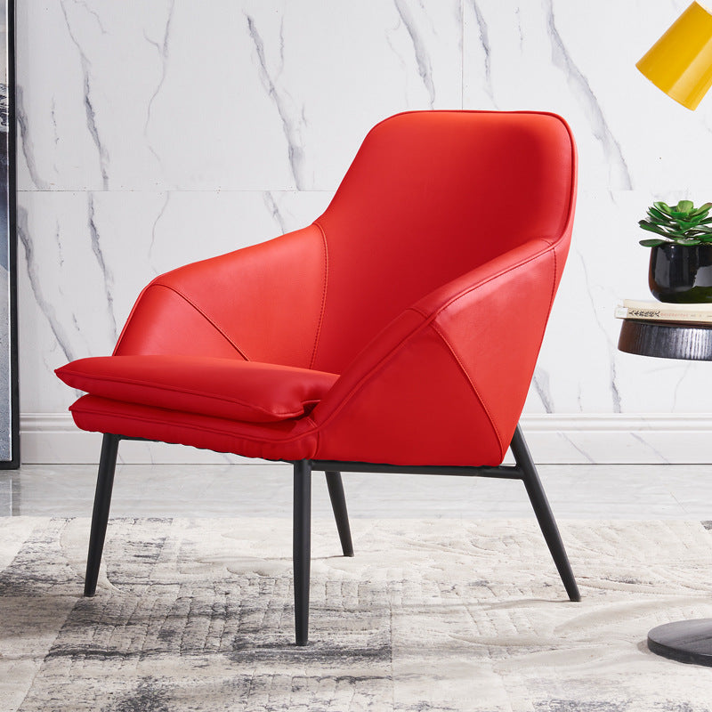 Sleek Leather Leisure Sofa Chair - M128 red Furniture - Furniture - Grandior Homes