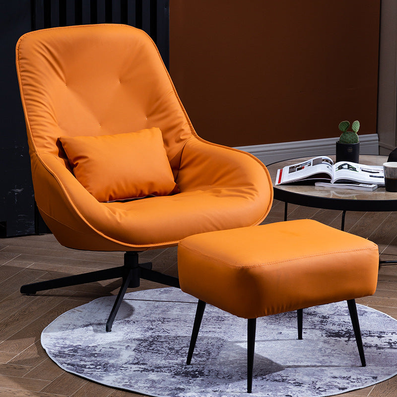 Compact Lazy Sofa Chair - Orange plus pedals Furniture - Furniture - Grandior Homes
