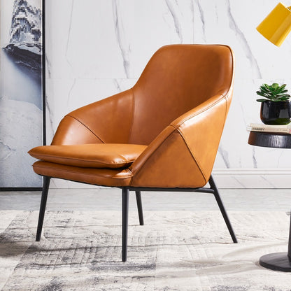 Sleek Leather Leisure Sofa Chair - M125 light brown Furniture - Furniture - Grandior Homes
