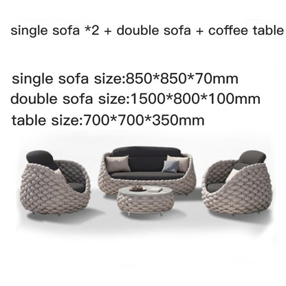 Sleek Patio Lounge Set with Coffee Table - 8 Style Furniture - Furniture - Grandior Homes